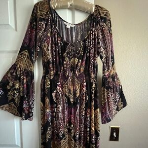 Boston Proper Midi Dress, Multicolored , Size 8